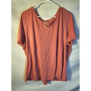 Women’s Vneck‎ Shirt Top Blouse Tshirt Pink Plus Size 3X blokecore normcore